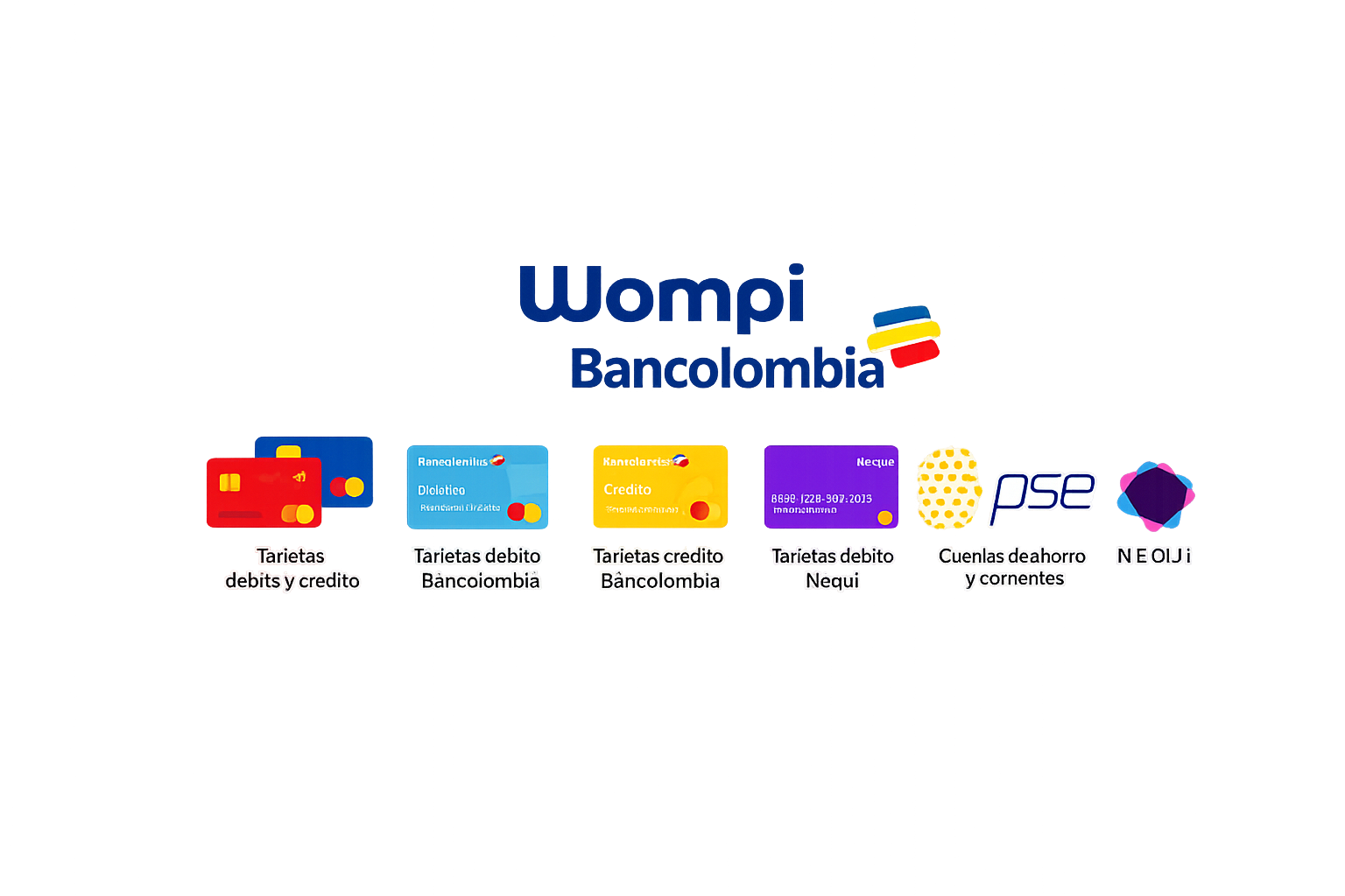 Métodos de pago Wompi Bancolombia